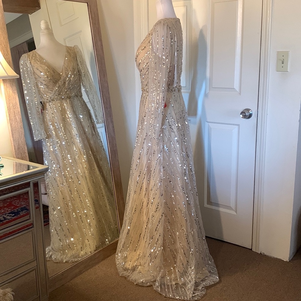MAC DUGGAL
Long Sleeve Gown with Silver Sequin - Picture 12 of 17